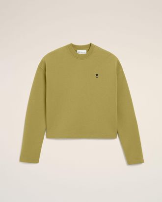 Ami Green Cotton Ami De Coeur Cropped Sweatshirt Green - XXS - for Women