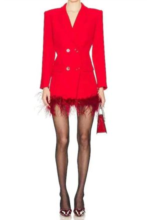 NBD Yvette Double-Breasted Mini Blazer Dress In Red