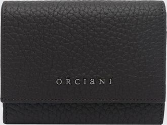 Orciani Portafoglio bifold in pelle di vitello martellata con patta