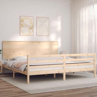 vidaXL Estructura De Cama Con Cabecero Madera Maciza 200x200 Cm Vidaxl