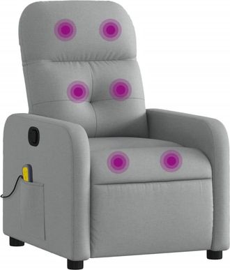 vidaXL Sill&oacute;n Reclinable De Masaje De Tela Gris Claro Vidaxl