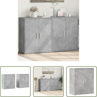 vidaXL vidaXL Credenze multistrato - Credenze 2 pz Grigio Cemento 60x31x70 cm in Legno Multistrato