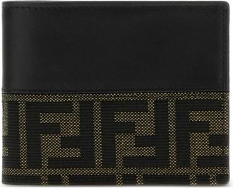 Fendi FF Jacquard Portemonnee - Heren - Accessoires - Zwart - Maat: ONE Size Katoen