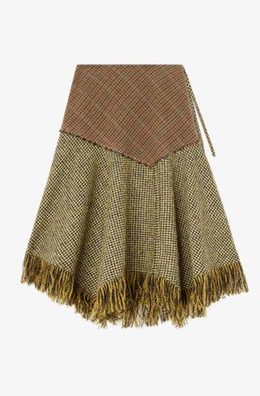 Ganni Mixed Skirt in Patchwork Check