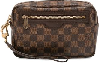 Louis Vuitton Clutch Pochette Billets Macao in tela Damier Ebène 2009 - Marrone