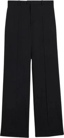 Jil Sander Wool Canvas Broeken - Heren - Straight fit broeken - Zwart - M - Wol - Broeken