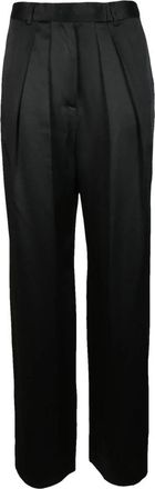 Rochas Broek - Dames - Wijde Broeken - Zwart - L - Rayon - Broeken