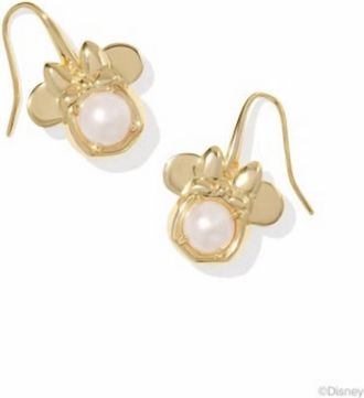 Kendra Scott Womens Minnie Mouse Drop Earrings In Gold White Pearl