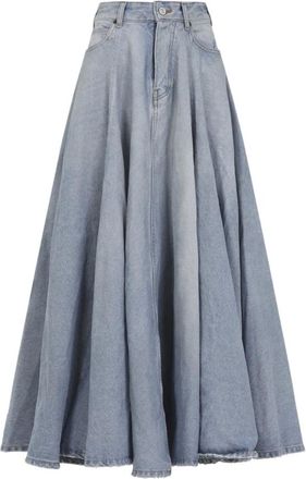 Balenciaga Denim Skirts, female, Blue, Size: XS Godet Long Skirt