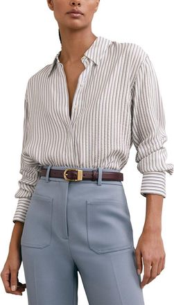 Reiss Annika Stripe Concealed Placket Shirt