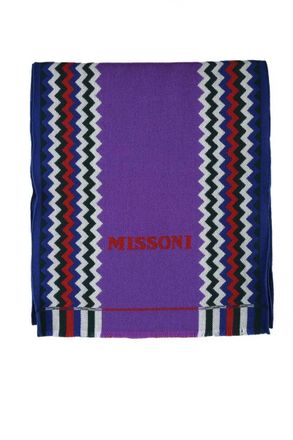 Missoni Purple Green Wool Scarf