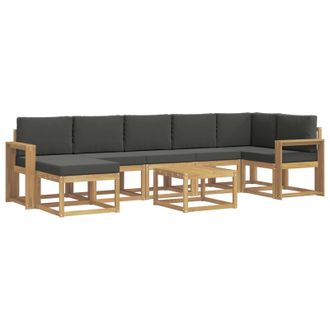 vidaXL Conjunto De Sof&aacute;s De Exterior 8 Pcs Blanco Y Antracita Vidaxl