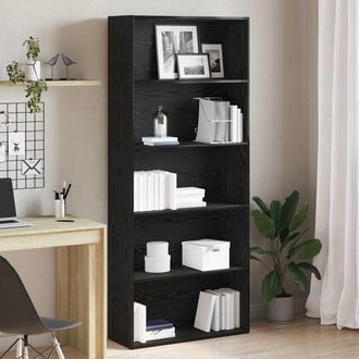 Berkfield Home Book Cabinet Black Oak 80x30x189 cm Engineered Wood | Size: 80 x 30 x 189 cm