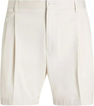 Dolce & Gabbana pleated shorts - men - Cotton/Spandex/Elastane - 46 - Neutrals