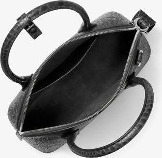 Michael Kors Kaitlin Medium Crocodile Embossed Leather Dome Satchel