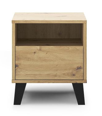 Topeshop Sonia - Mesilla De Noche De Estilo Escandinavo - Dimensiones 40x39x45,5 Cm - 1 Estante + 1 Caj&oacute;n - Roble