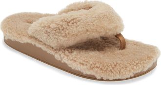 Olukai Kipea Heu Genuine Shearling Slide Sandal in Tan /Brown at Nordstrom, Size 11