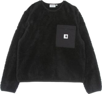 Carhartt Work in Progress Crewneck sweatshirt met zak met ritssluiting - Dames - Sweatshirts - Zwart - L - Polyester - Hoodies & sweatvesten