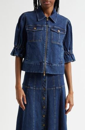 Cinq &agrave; Sept Holly Denim Jacket in Oceane at Nordstrom Rack, Size Xx-Small