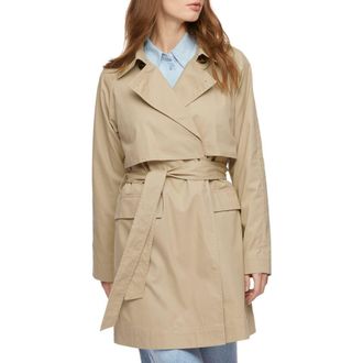 Bernardo Cotton Twill Trench Coat in Beige at Nordstrom Rack, Size Large