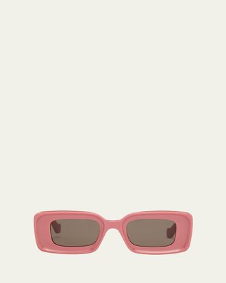 Loewe Anagram Beveled Acetate Rectangle Sunglasses
