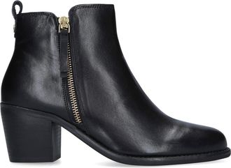 Carvela Womens Leather Secil Wide Fit Boots - Black - Size UK 8