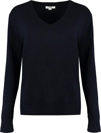 Vince Truien & Vesten, Dames, Blauw, M, Cashmere Weekend V-hals Trui