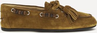 Miu Miu Boat suede Loafers Female 36.5