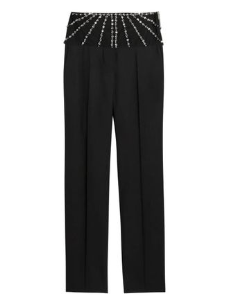 Stella McCartney Crystal-embellishments straight trousers - Black