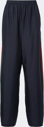Gucci Pantaloni sportivi Web Stripe in seta