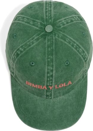 Bimba & Lola embroidered cotton cap - women - Cotton - M - Green
