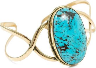 Liv Oliver 18K Plated 22.70 Ct. Tw. Turquoise Bracelet