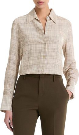 Vince Textured Plaid Button-Down Shirt