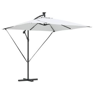 Berkfield Home Cantilever Banana Parasol with Lock Sand 249 x 249 x 250 cm in Natural