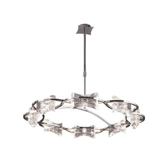 Netlighting Kromo Telescopic Semi Flush 8 Light G9 Round Polished Chrome in Silver
