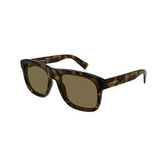 Saint Laurent Zonnebril met vierkant montuur - unisex - Accessoires - Bruin - Maat: 57 MM