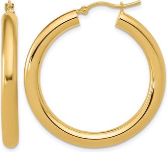 Diamond2Deal 10K Yellow Gold Round Hoop Earrings