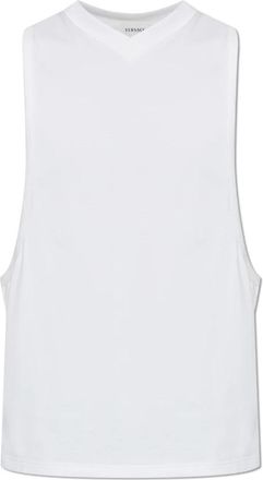 Versace Stretch Katoen-Jersey Tanktop - Heren - Tops zonder mouwen - Wit - L - Katoen - Tops