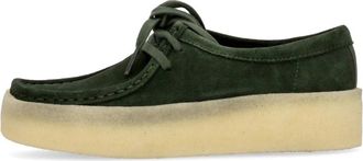 Clarks Donkergroene W Wallabee Cup - Streetwear Collectie - Dames - Veterschoenen - Groen - 37 1/2 EU - Schoenen