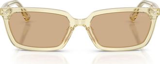 Jimmy Choo London 55mm Rectangular Sunglasses in Transparent Yellow /Yellow at Nordstrom