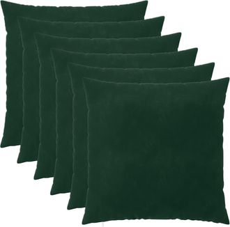 vidaXL Funda De Almohada 6 Pcs Heerlen Verde Oscuro 55 X 55 Cm Vidaxl