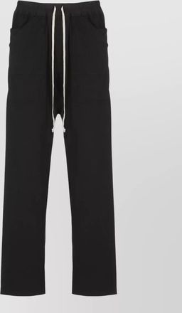 Rick Owens straight leg cotton trousers welt pockets