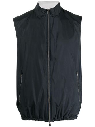 Herno high-neck zip-fastening gilet - Blue