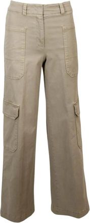 PESERICO Wijde broek - Dames - Wijde Broeken - Beige - XS - Broeken