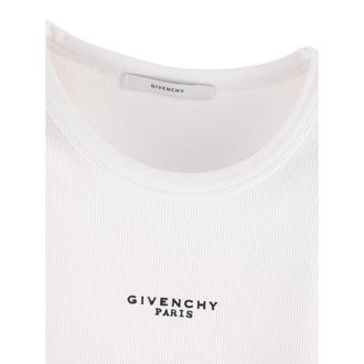 Givenchy Logo-Embroidered Ribbed Cotton Tank Top - White