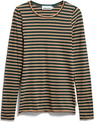 Armedangels Einiaara Stripes Longsleeve f&uuml;r Damen | oliv
