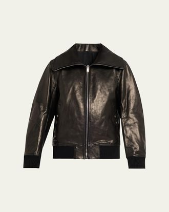 DRKSHDW RICK OWENS Oversized Leather Bomber Jacket