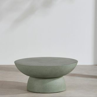 Maisons du monde Mesa de centro de exterior de piedra y cemento verde 80 cm