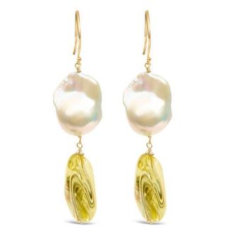House of Brilliance 14K Yellow Gold Citrine and Baroque Pearl Drop and Dangle Earrings at Nordstrom