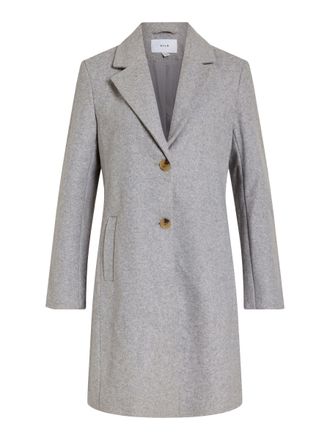 Vila Womens Viclaudia Button Coat-Noos, Light Grey Mix, 10